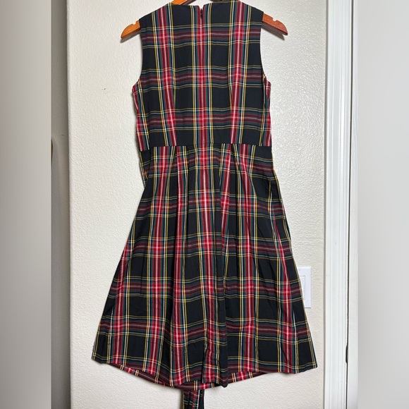 J. Crew Plaid Midi Dress - Black, Red, Yellow - Picture 7 of 14